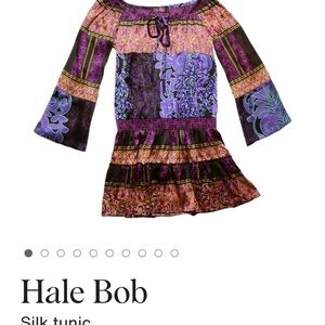 Hale Bob Purple and Gold Patterned Top